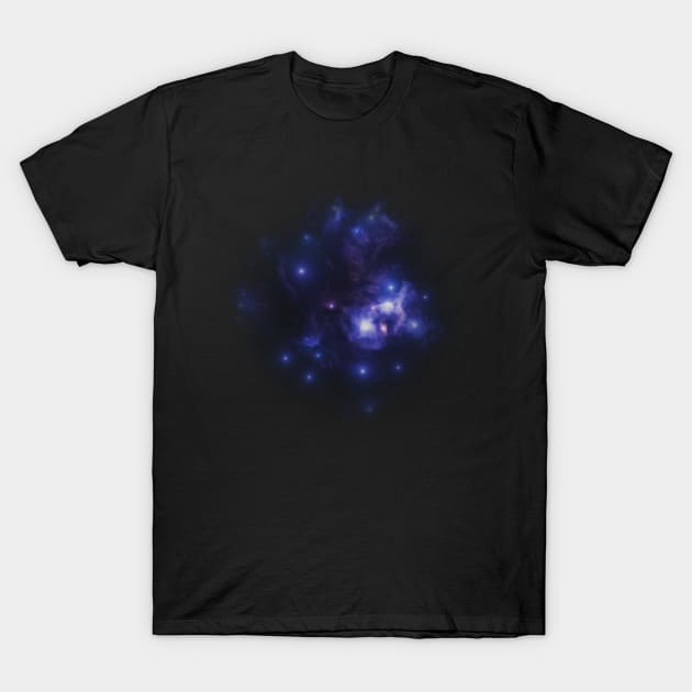 Blue nebula cloud galaxy T-Shirt by Alexmelas